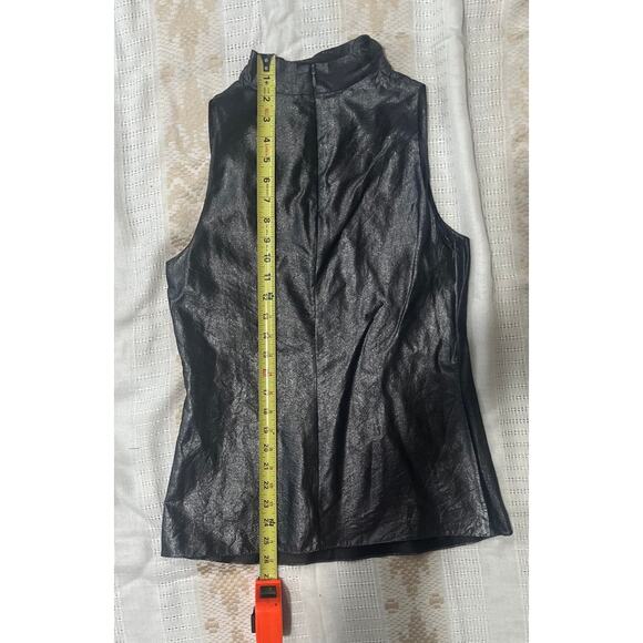 Worth 100% Silk Metallic Gray Shimmer Tank Sleeveless Blouse Top Size 4 - Picture 4 of 5